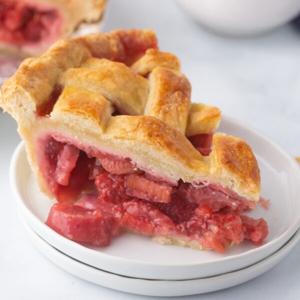 A fresh slice of Strawberry Rhubarb pie
